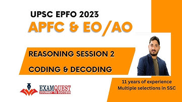 UPSC EPFO 2023 APFC & EO/AO | Reasoning - 2 By Sanjay sir | Coding & Decoding