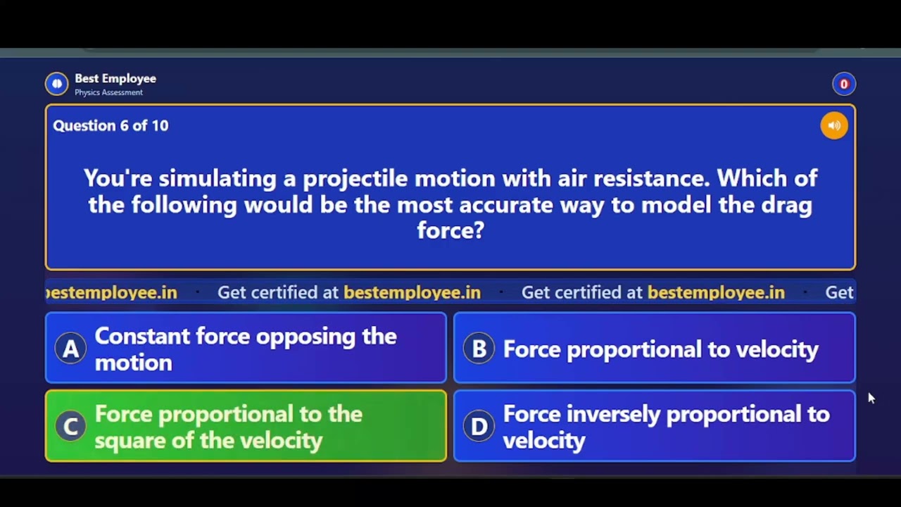"Physics Quiz Challenge – Can You Win the Best Employee Certificate?"