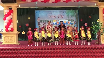 Màn chào hỏi hội thi cô và bé với làn điệu dân ca (đội trống cơm)