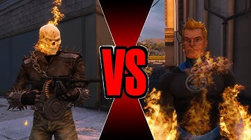 Ghost Rider vs Human Torch - Epic Battle (GTA 5)