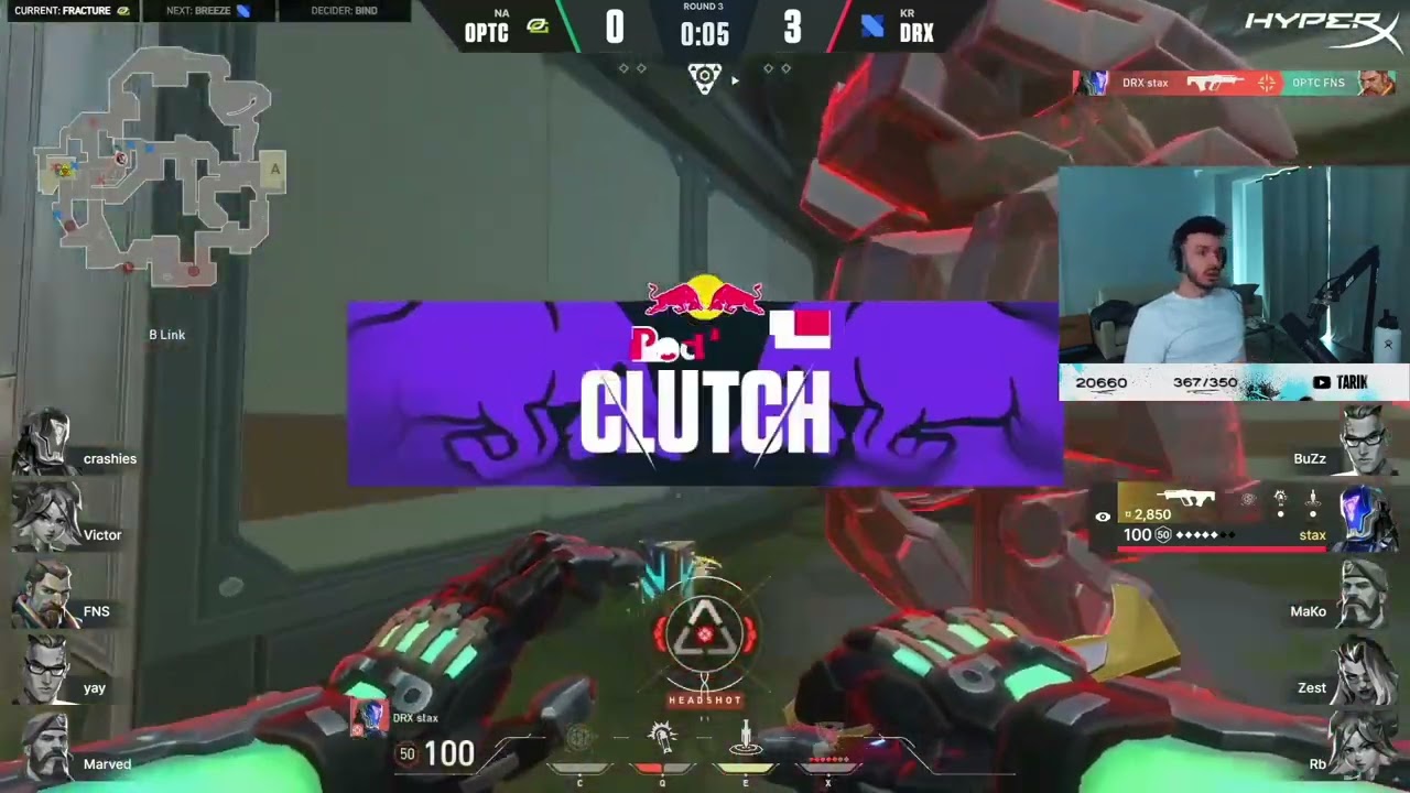 DRX Stax unbelievable flash doge for a clutch vs Optic - tarik's reaction | VCT Masters Copenhagen