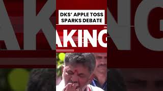 DK Shivakumar's Apple Toss Sparks Debate On Social Media #dkshivakumar #viral #socialmedia
