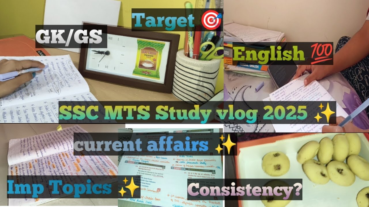 SSC MTS Study vlog ✨| Imp topics ✨| English 💯| target 🎯| current affairs ✨| motivation| daily study