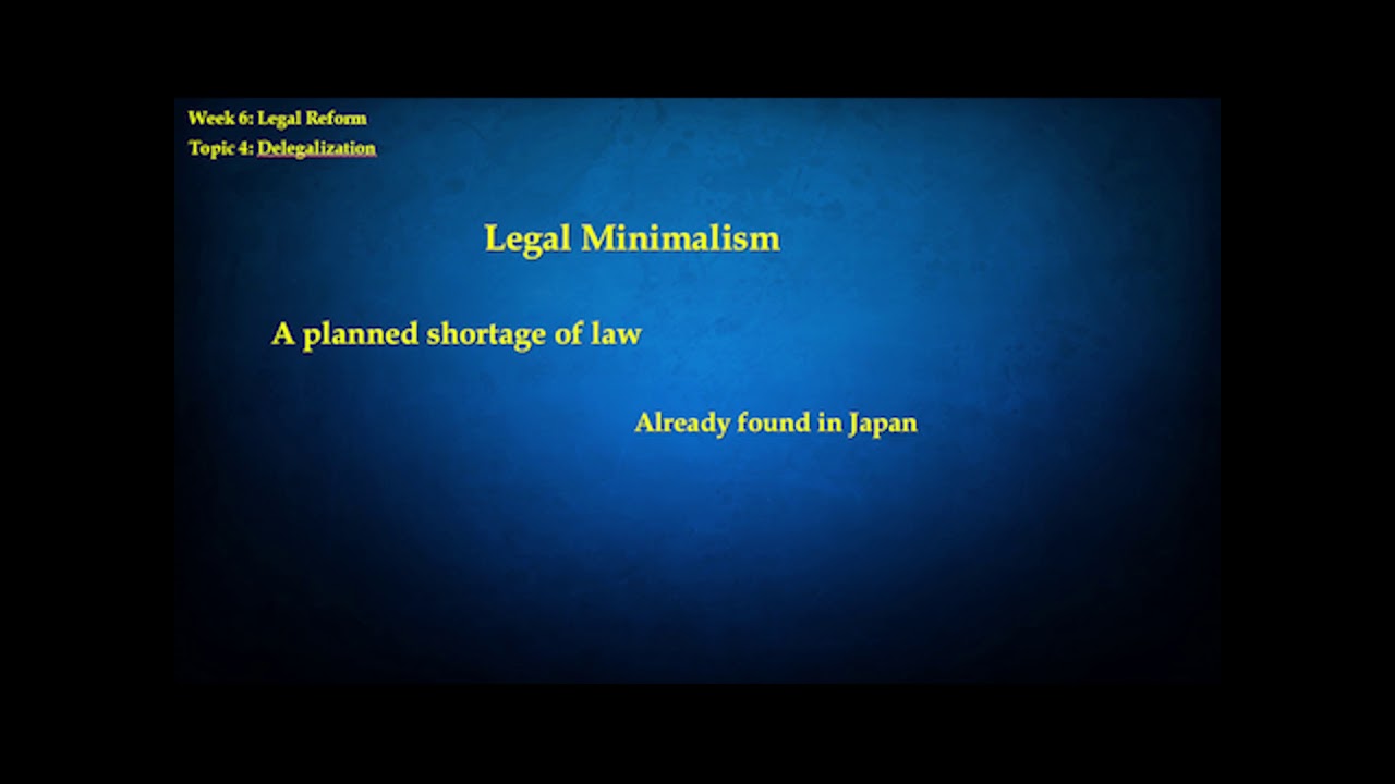 Lecture 24 Delegalization