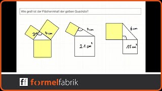 Pythagoras: Berechne den Flächeninhalt der Quadrate