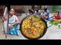 BIG BOYAL fish cutting &amp; cooking recipe by santali TRIBE woman | Indian village cooking