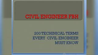 200 Technical Terms Every Civil Engineer Must Know PART 1