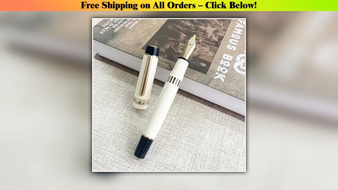 WingSung 930 Engraved Limited Commemoration of Pope White Resin Piston Fountain Pen N0.9 F/M/B Nib