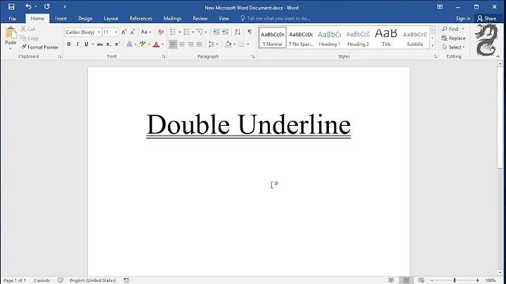 Insert Double Underline in Word