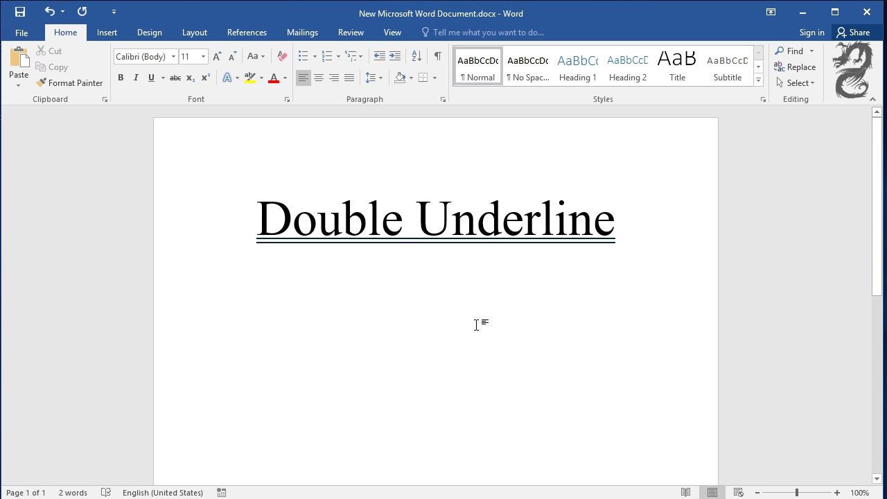 Insert Double Underline In Word YouTube