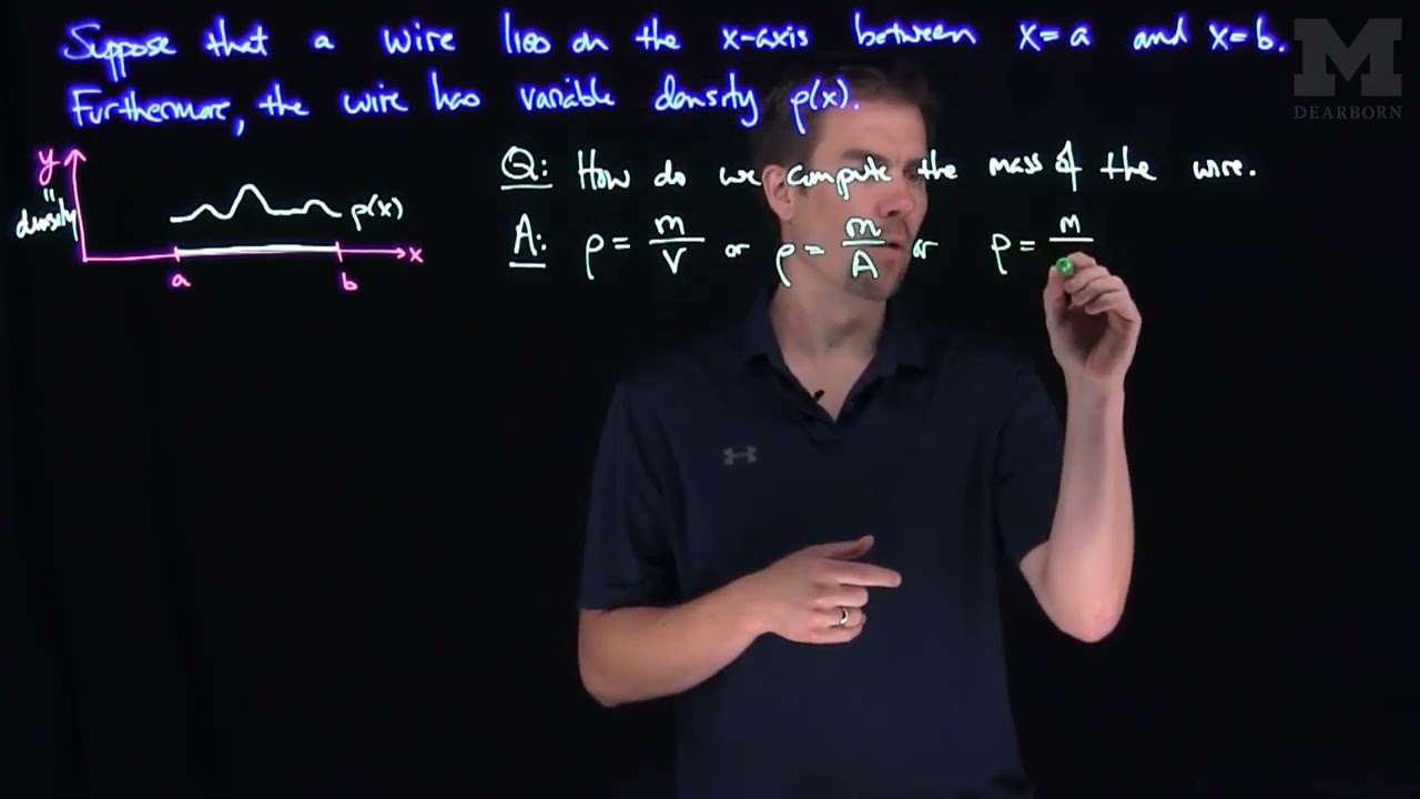 Масса провода с переменной плотностью