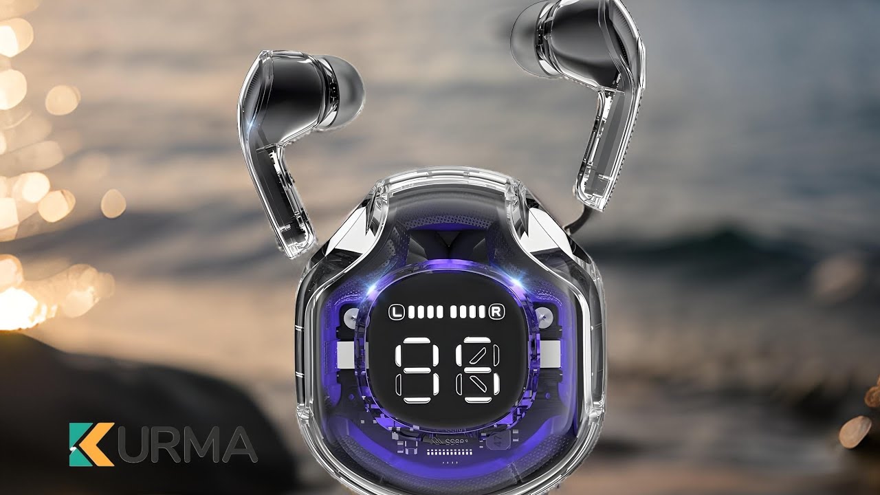 Ultrapods Pro-2 Bluetooth 5.3 LED Display Mini Crystal Earbuds Wireless Charging Bluetooth Headset