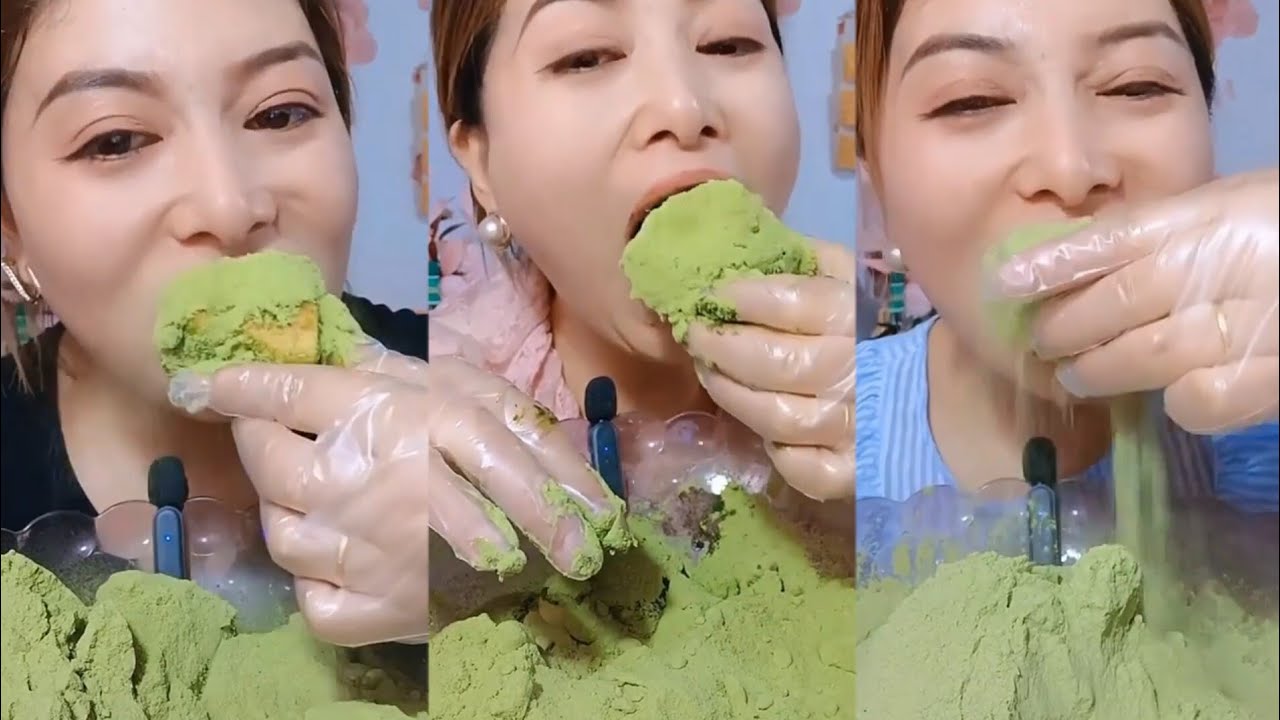 ASMR HER ICE FOAM CRUNCHY AND MATCHA POWDER
