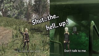 A2, ' Shut.... the... hell... up ! ' to Pod | Funny Scene | NieR:Automata Anime v/s Game