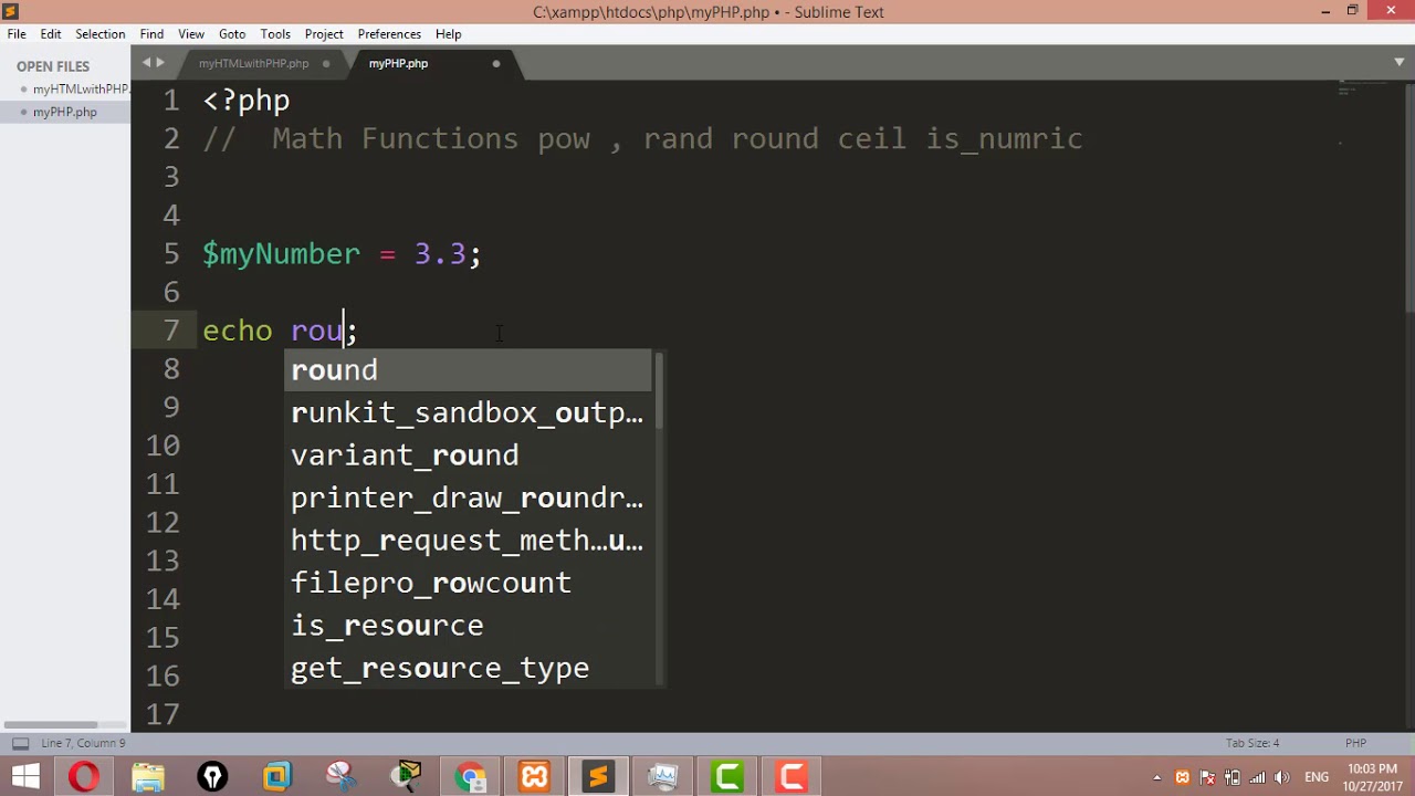php is_numeric  Update New  Math Functions in PHP:  pow , rand, round , is_numeric