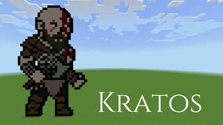 Minecraft: Pixel Art Tutorial and Showcase: Kratos (God of War Ragnarok) @JBrosGaming