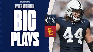 Tyler Warren Highlights vs. USC Trojans, TIES FBS record with most TE receptions in a game