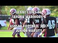 Leone Lions 16 - Tafuna Warriors 6 (Junior Varsity)