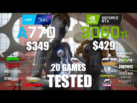 ARC A770 16GB vs RTX 3060 Ti 8GB | i9-13900K | 1080p - 1440p - 20 Games Tested