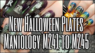 NEW Halloween Stamping Plates Review Maniology M242 M243 M244 M245 Vampire Witch Nail Art Polish