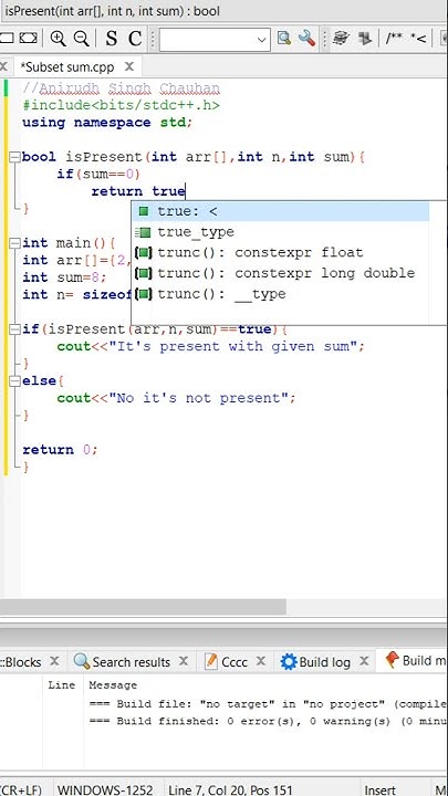 SUBSET SUM PROBLEM USING C++ | DYNAMIC PROGRAMMING - YouTube
