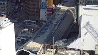 東京メトロ銀座線渋谷駅移設工事の建設状況（2020年2月24日）