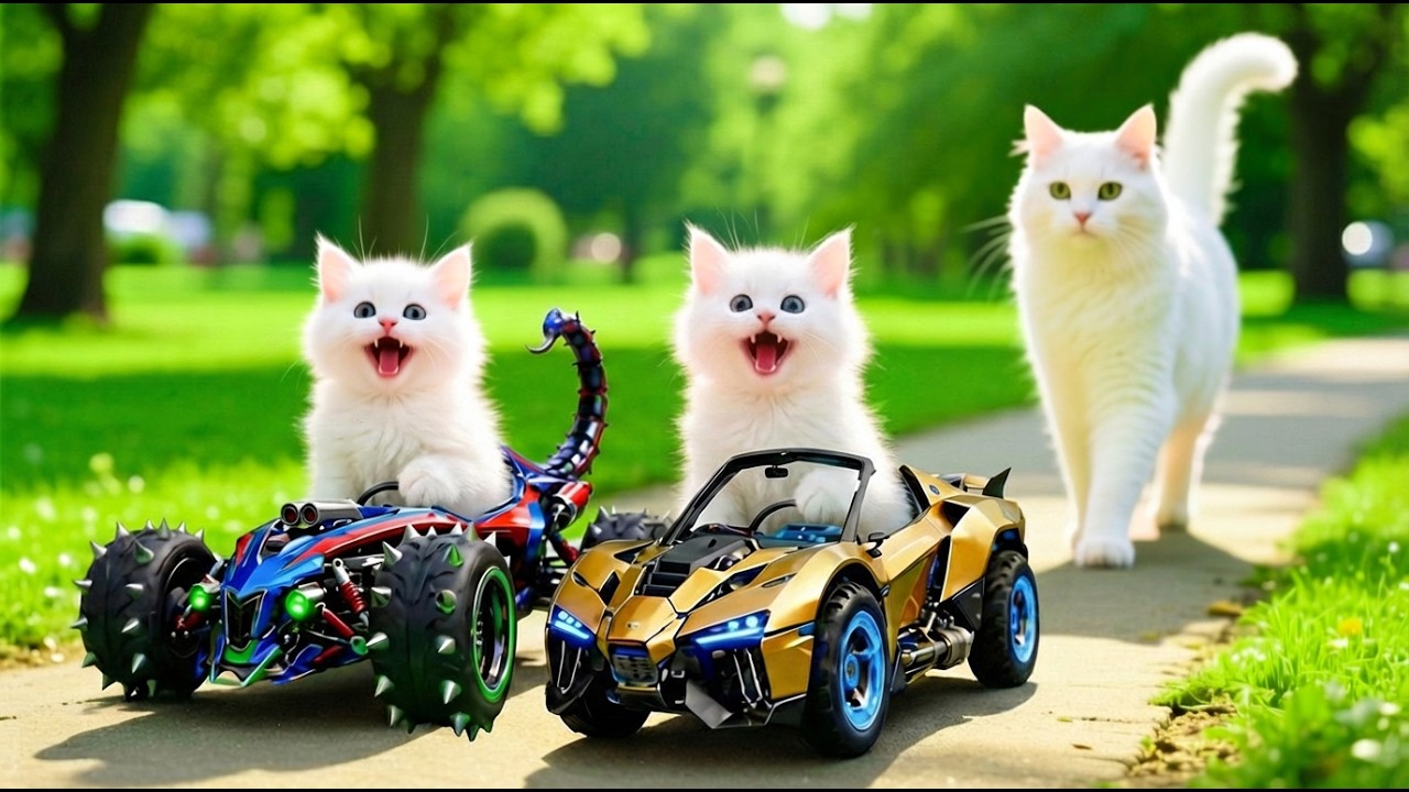 Mama Cat Trims Fur on the Farm and Makes Tiger Hat For Kittens At Home🐾🎩🐯