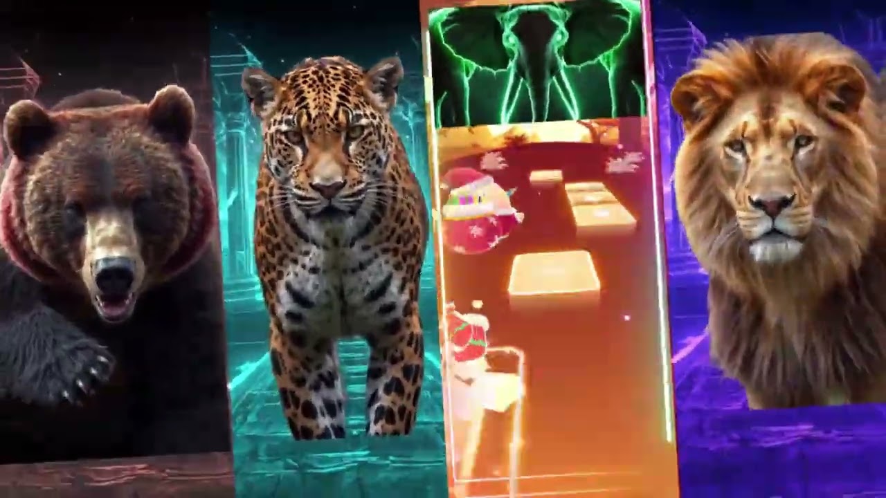 Bear vs Panther vs Elephant vs Lion EDM Rush