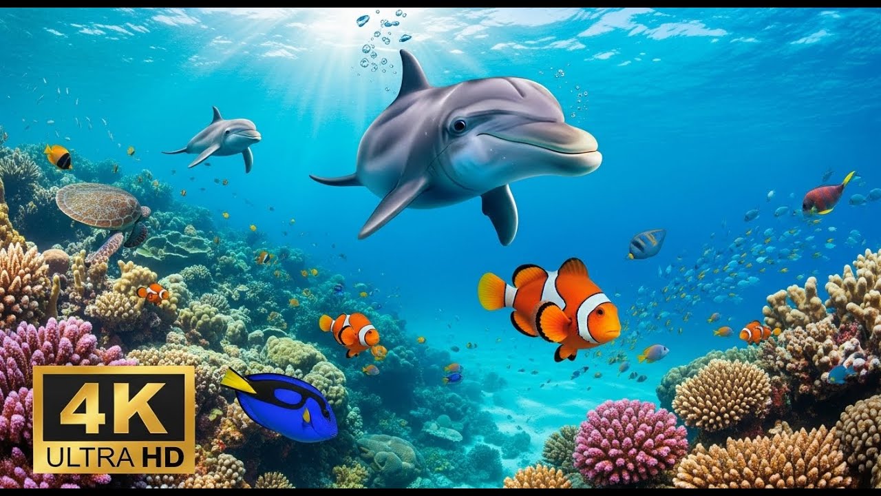 🌊 Beautiful Underwater World 4K – Tropical Fish & Calming Ocean Sounds