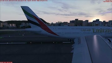 Emirates A380 Bouncy Crosswind Landing at Kai - Tak [HD]