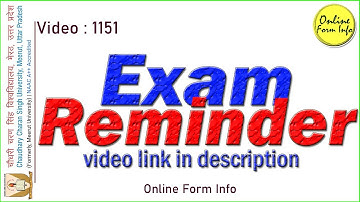 Important Exam Reminder by CCS University | Online Form Info