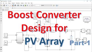 Boost Converter Design for PV array part-1, MATLAB Simulink