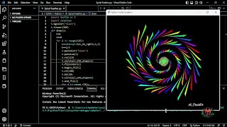 Python turtle animation Spiral 🐚 Flower 🌷 using python turtle animation #python #animation #shorts