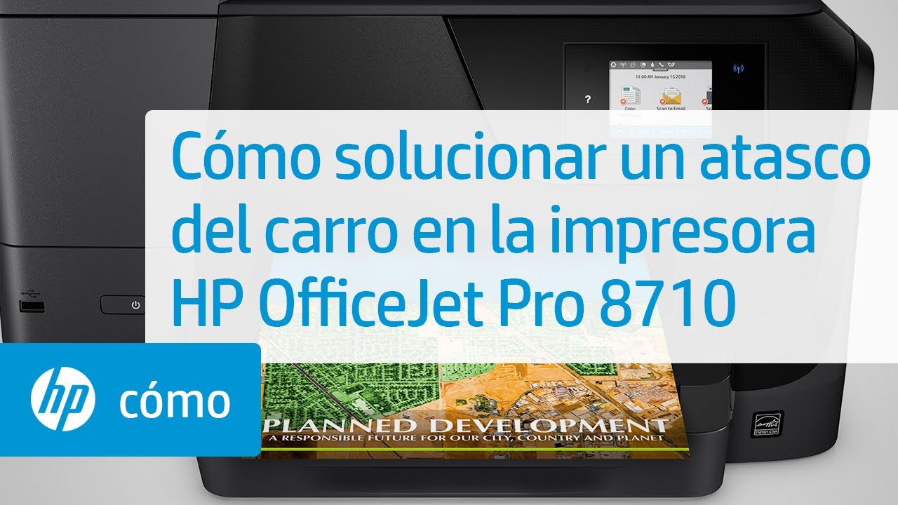 Cómo solucionar un atasco del carro en la impresora HP OfficeJet Pro 8710 | HP  OfficeJet | HP - YouTube