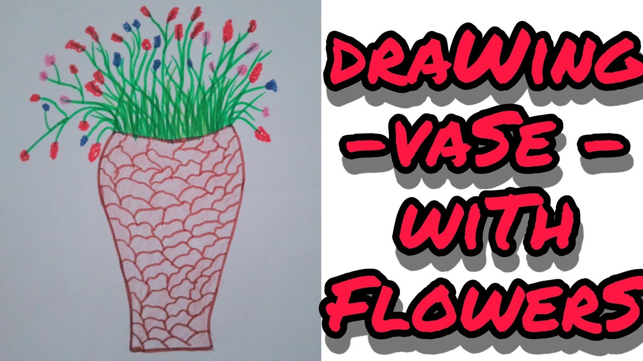 How To Draw vase with Flowers step by step Tutorial.... - YouTube