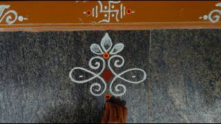 Simple border rangoli design 🍀 3 dots easy rangoli 🍀 easy kolam