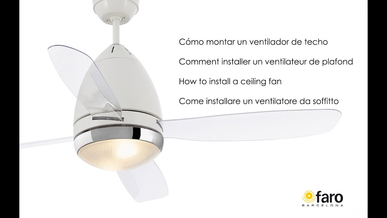 Como Instalar Un Ventilador De Techo How To Install A Ceiling Fan Youtube Ventiladores De Techo Techo Ventilador