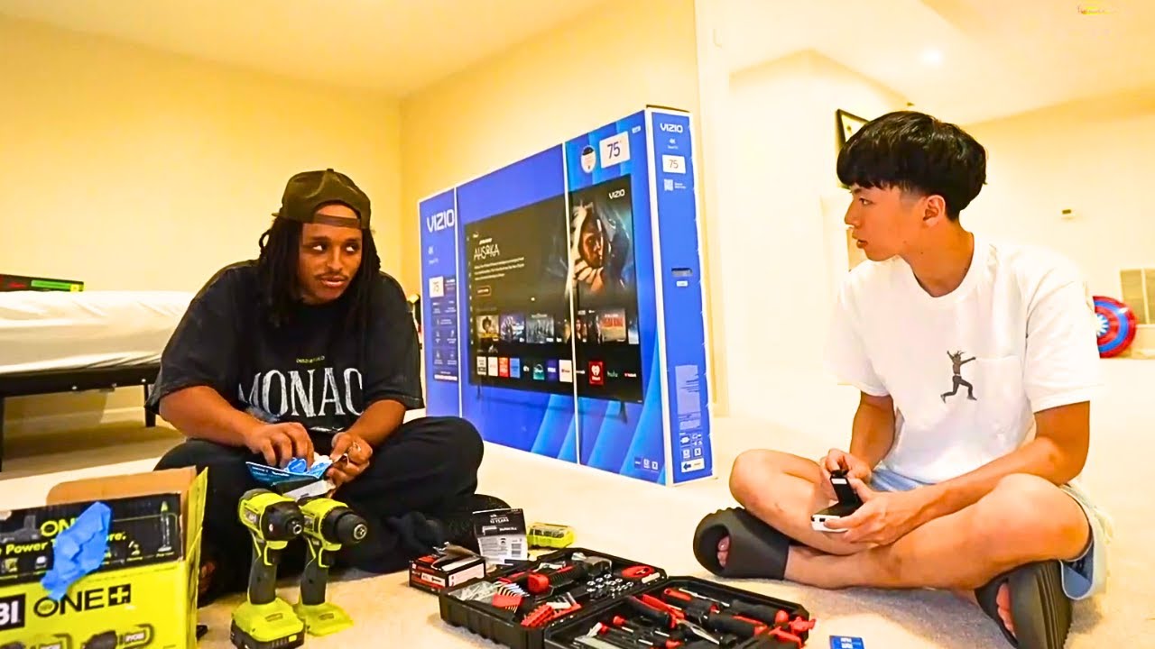 Installing a TV with Ray...