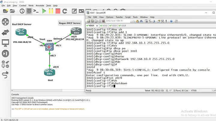 Lab DHCP Snooping : Cấu hình DHCP Snooping trên phần mềm GNS3 VM tích hợp IOU