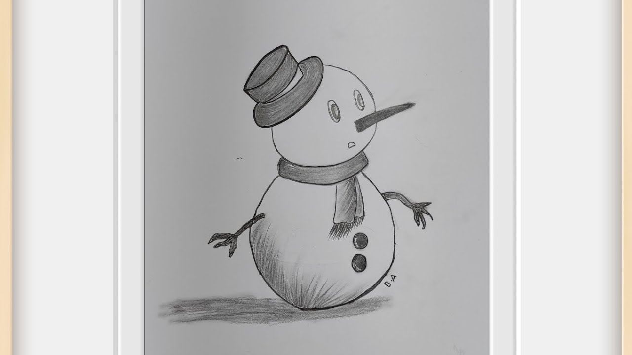 Drawing Snowman using Pencil Color - CHRISTMAS Special! - YouTube