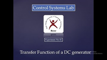 Transfer function of DC Generator