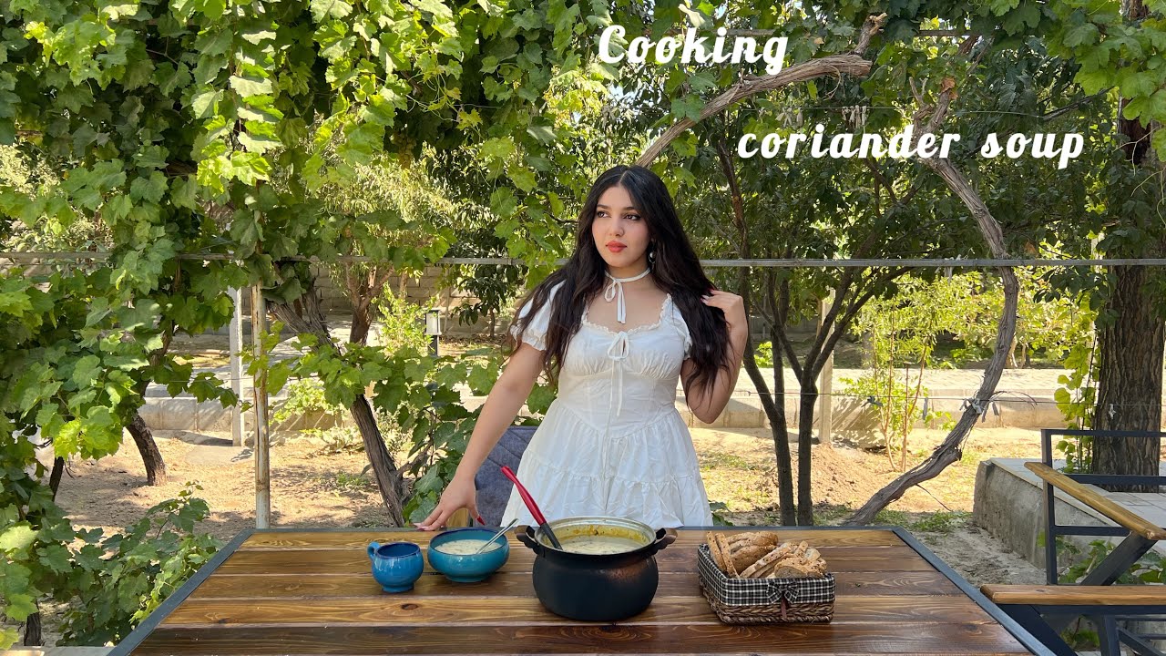 Cooking Coriander Soup & Picking Cucumbers