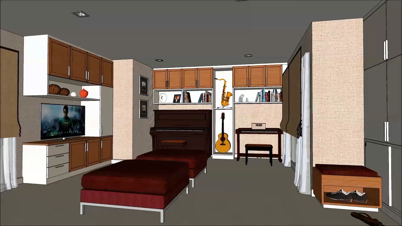 Sketchup Animation Interior Design Family Room YouTube