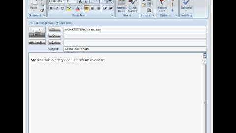 Send Calendar by Email with Outlook 2007