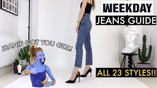 weekday high waist slim straight leg case jeans