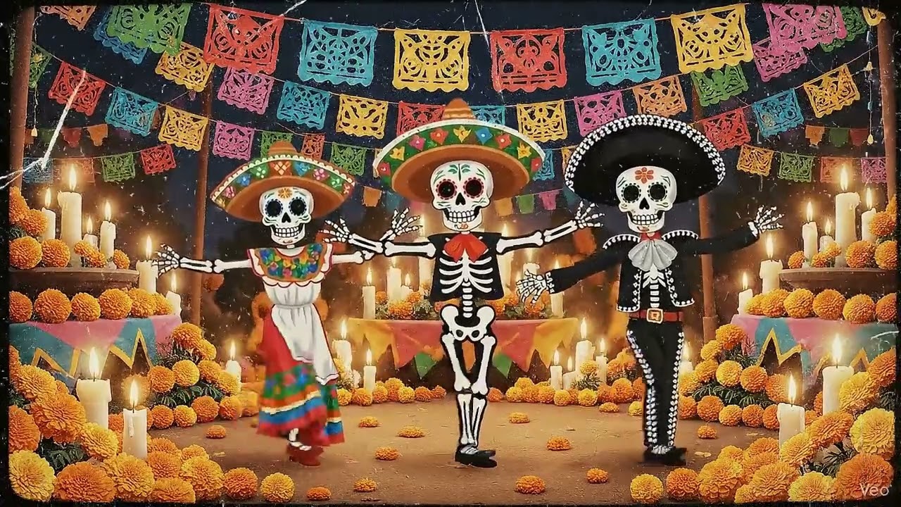 Spooky Mariachi Skeletons Dance Party | Day of the Dead | Dia De Los Muertos Celebration Music Video
