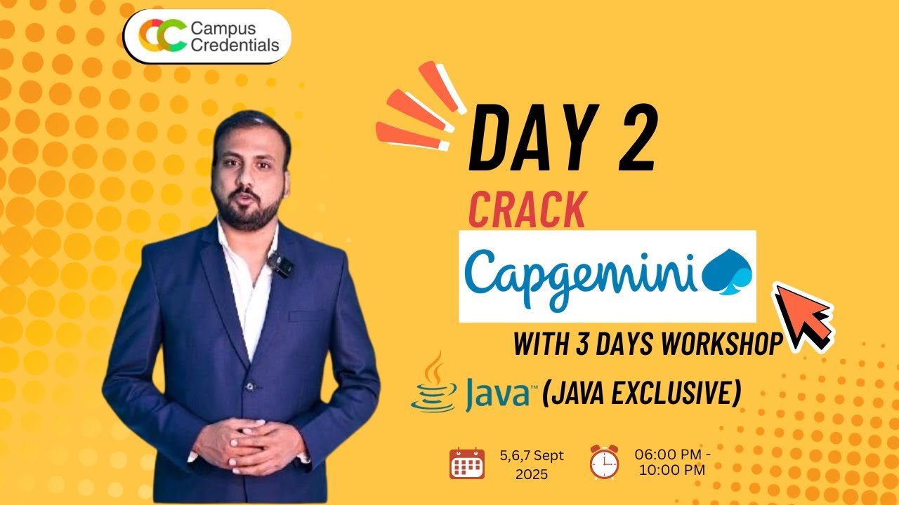Crack Capgemini - Java Exclusive Workshop Day 2 - YouTube