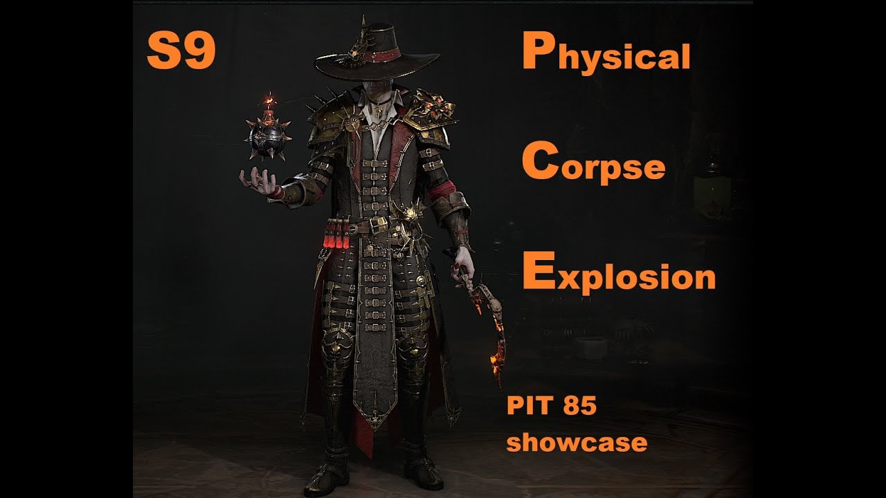 Diablo 4 Necromancer Physical Corpse Explosion Build PIT 85 Clear Season 9