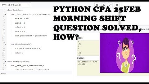 Python CPA Question Shift Morning, Can you solve it?