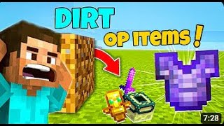 MINECRAFT BUT DIRT GIVES YOU OP LOOT | RAWKNEE